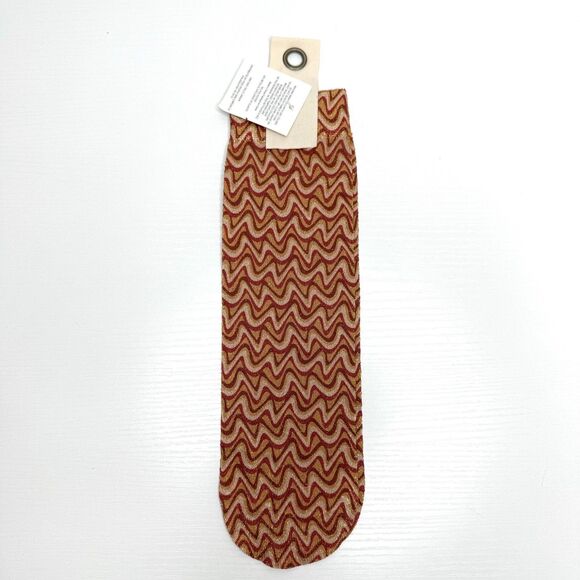 Free People Shimmer Shine Metallic Groovy Socks Orange Multicolor One Size New - Picture 2 of 3